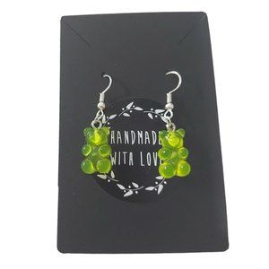 HANDCRAFTED Lemon Yellow Gummi Bear Themed Earrings